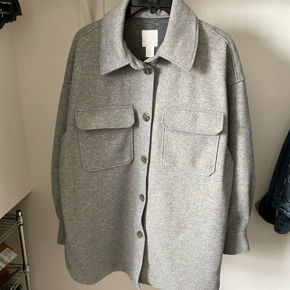 H&M Jackets & Blazers - H&M Grey Shacket